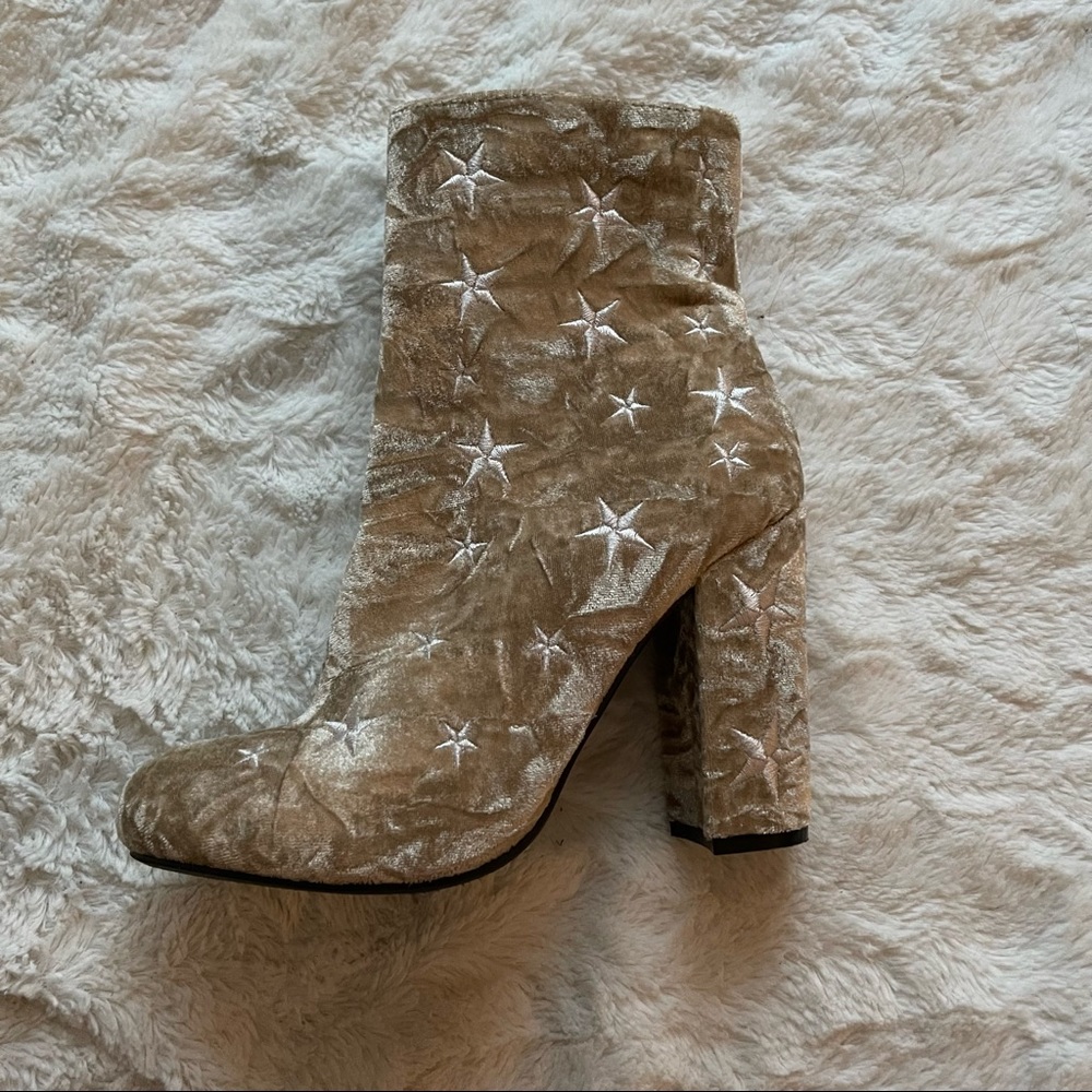 Velvet Star High Heel Booties